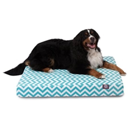 MAJESTIC PET Teal Chevron Large Orthopedic Memory Foam Rectangle Dog Bed 78899551630